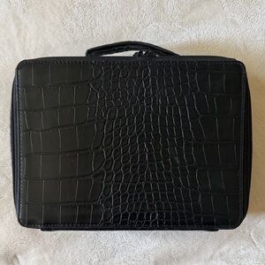BEIS Black Croc-Embossed Travel Organizer